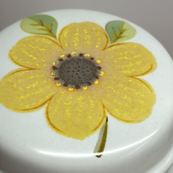 Royal Doulton 1973 Lambeth Stoneware Summer Days Covered Sugar Dish And Creamer - Picture 11 of 16